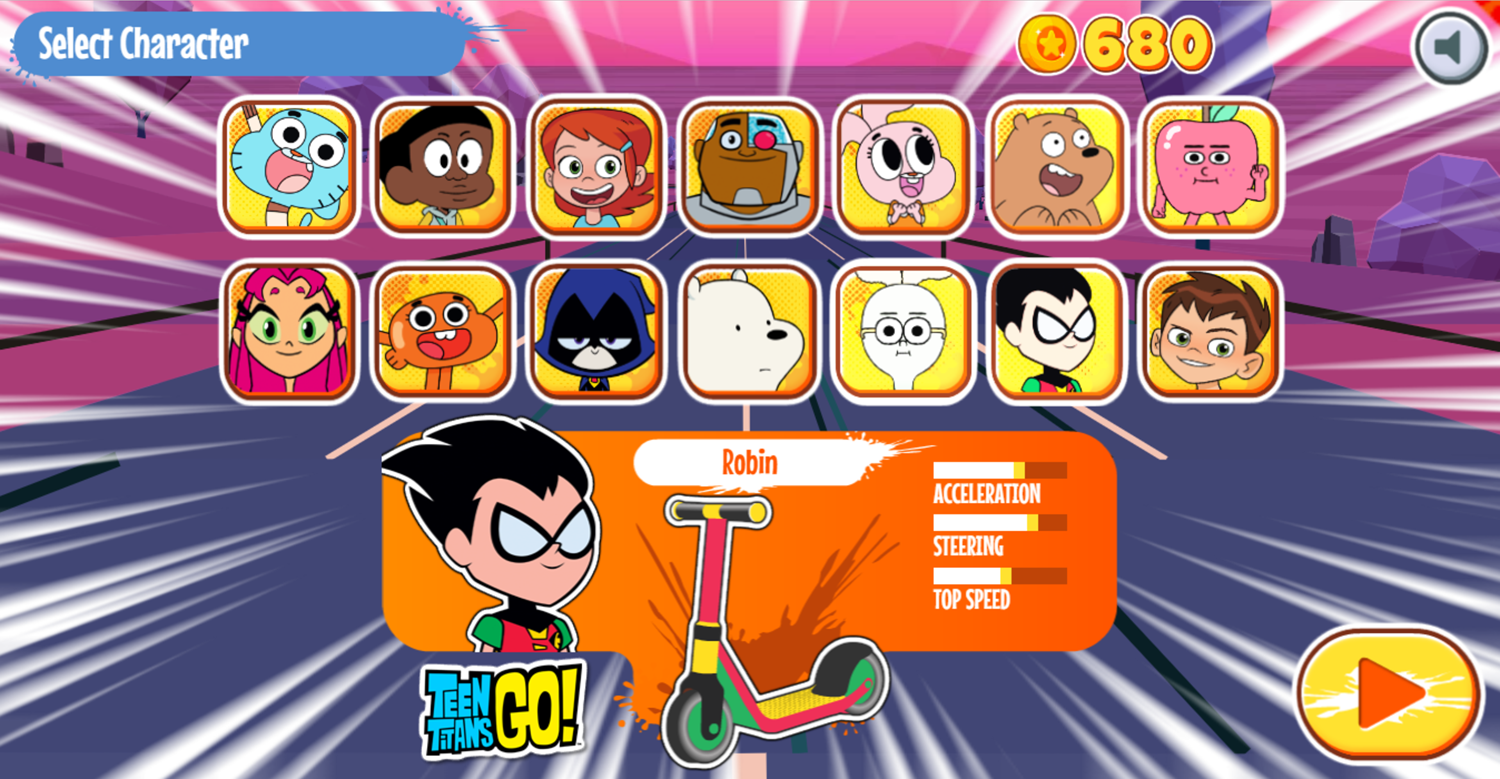Skate Rush Game All Characters Unlocked Screenshot.