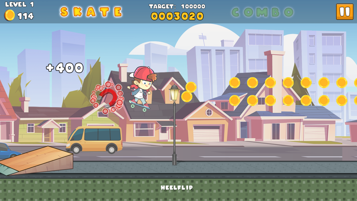 Skateboard Challenge Game Level Play Screenshot.