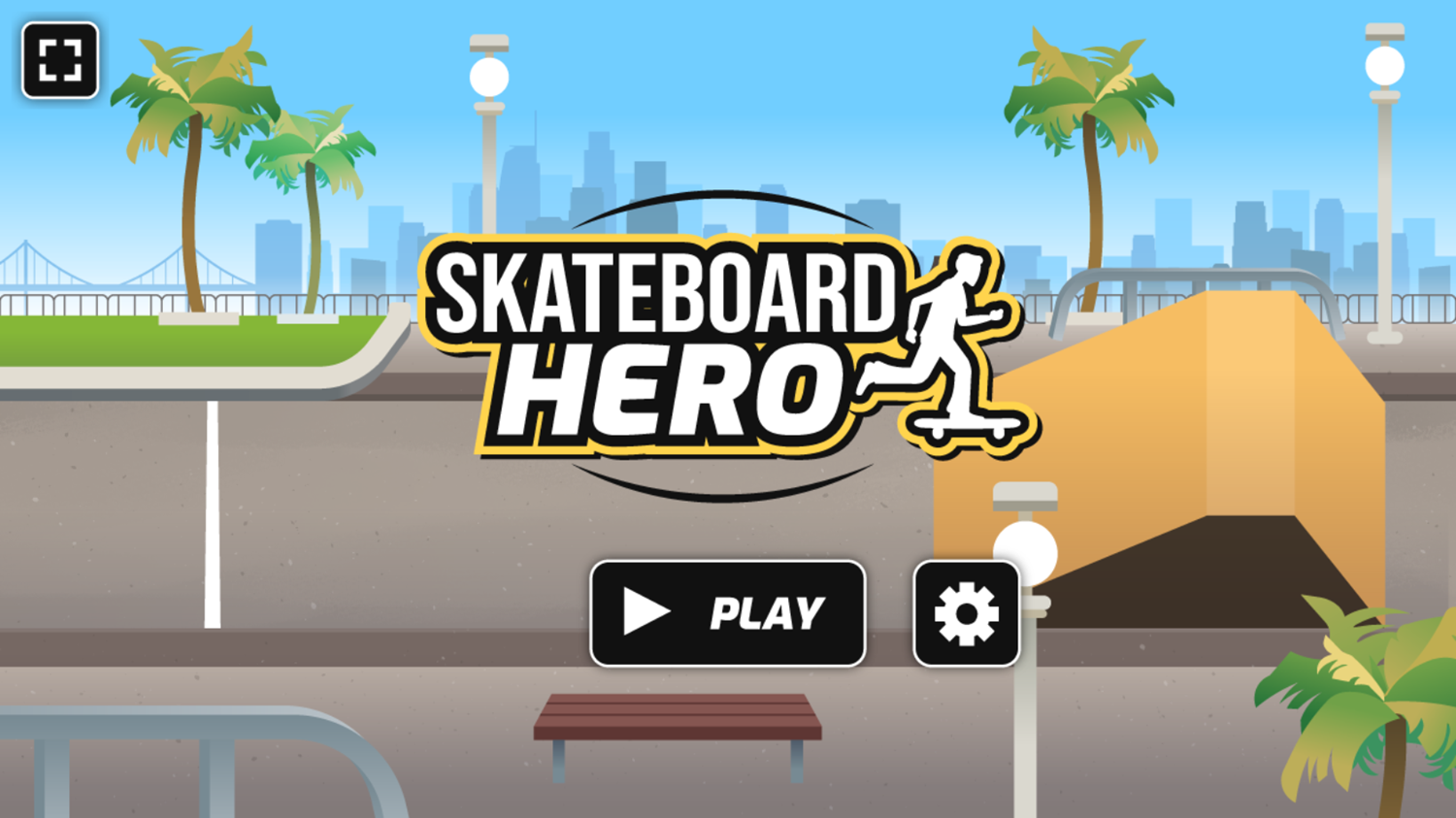 Skateboard Hero Game Welcome Screen Screenshot.