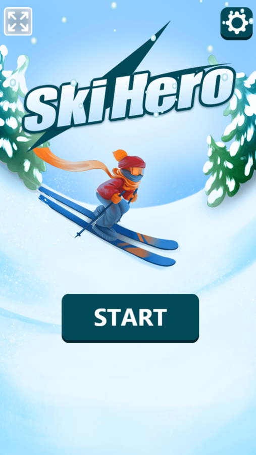 Ski Hero Game Welcome Screen Screenshot.