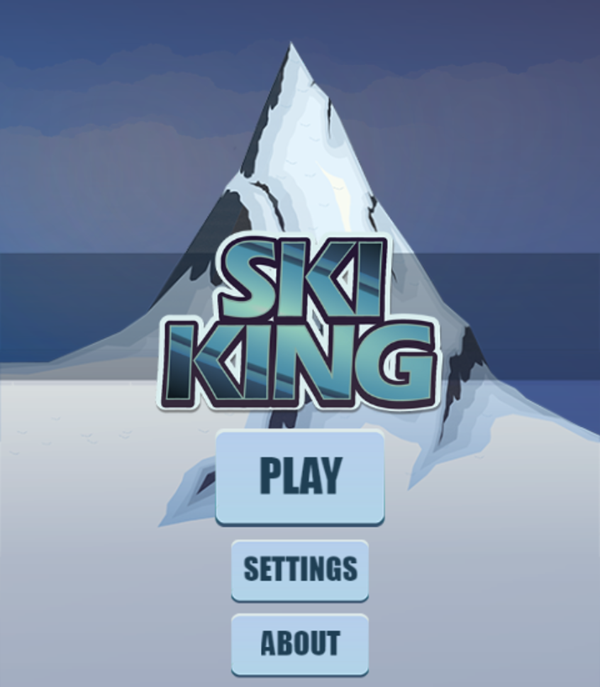 Ski King Game Welcome Screen Screenshot.