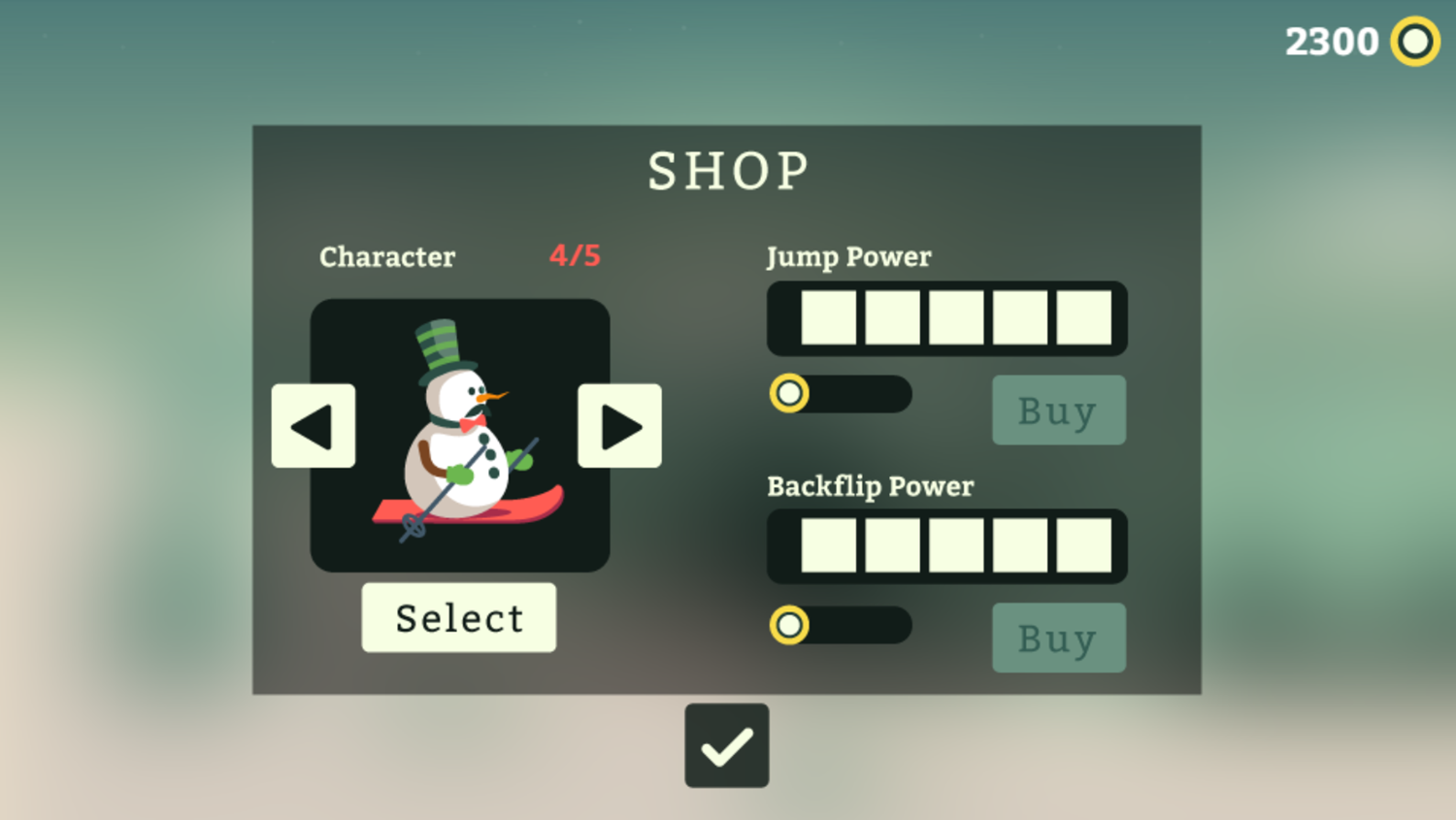 Ski Slopes Game Shop Fully Upgraded Screenshot.