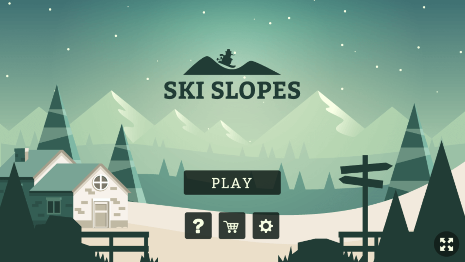 Ski Slopes Game Welcome Screen Screenshot.