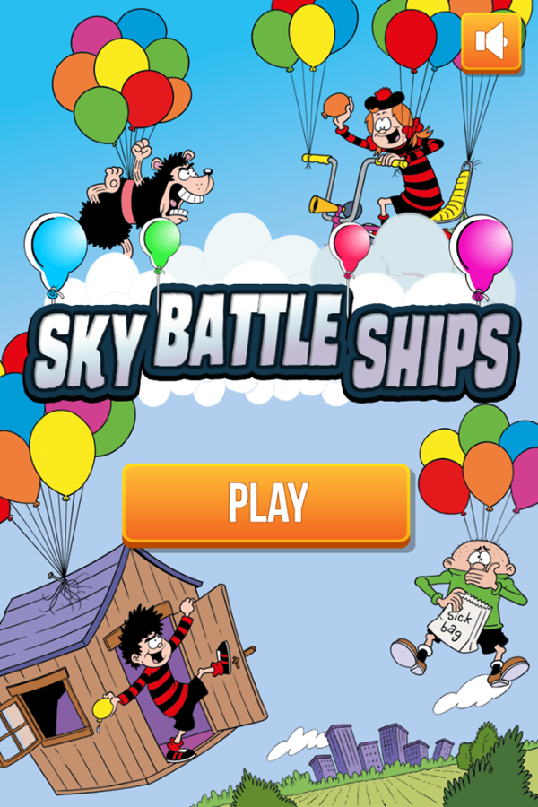 Sky Battle Ships Game Welcome Screen Screenshot.