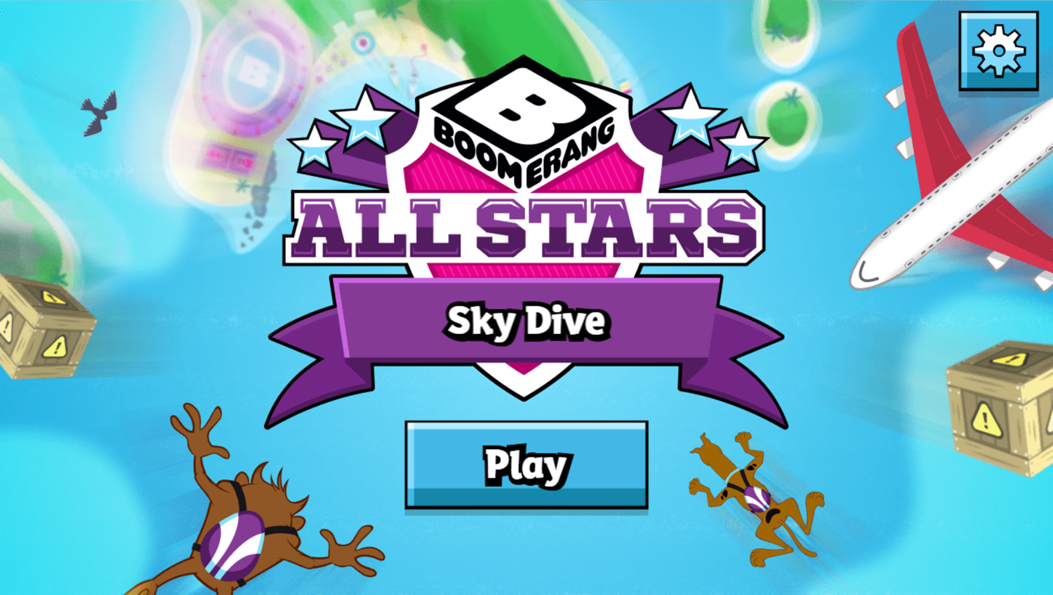 Sky Dive Game Welcome Screen Screenshot.