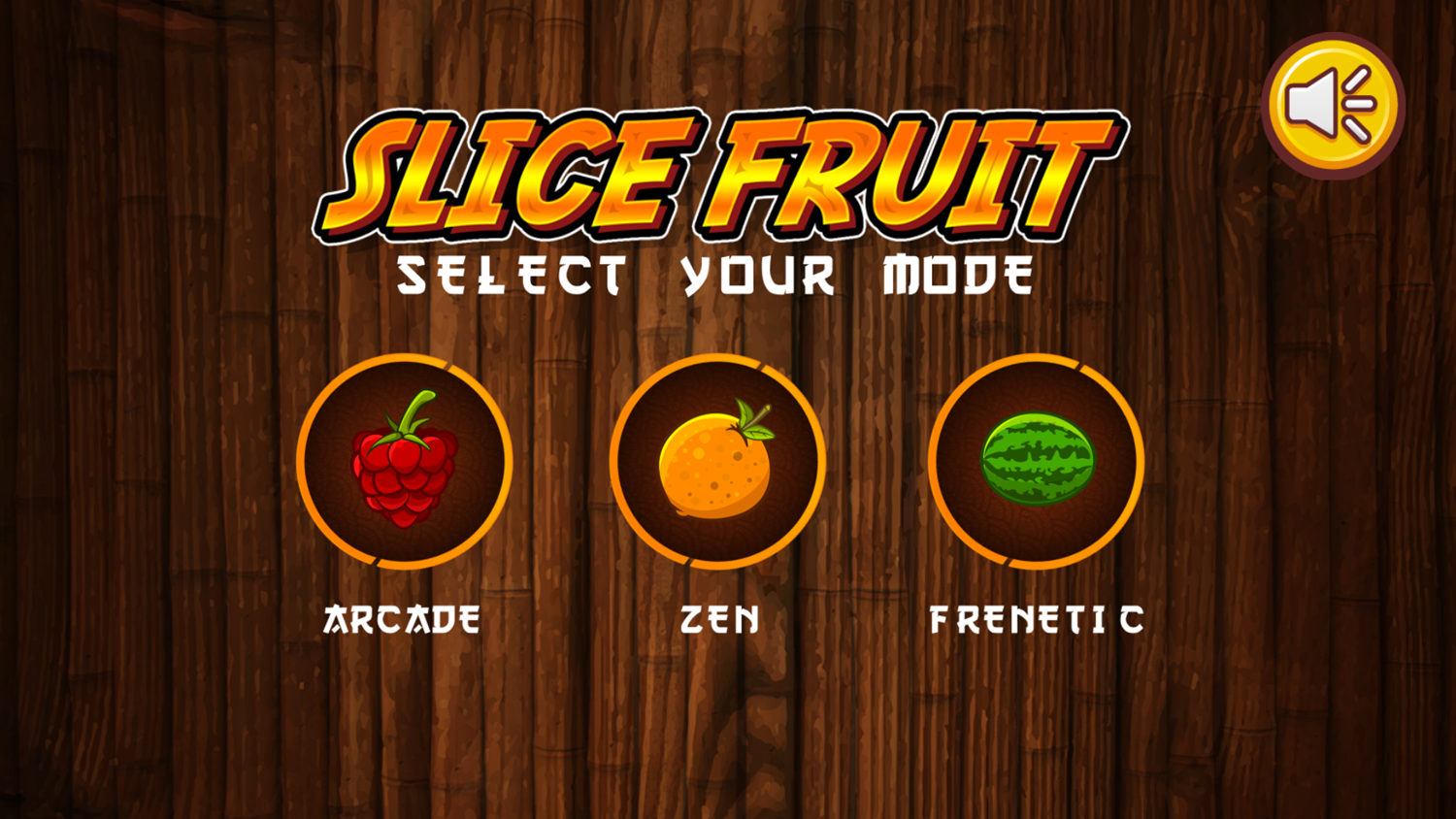 Slice Fruit Game Welcome Screen Screenshot.