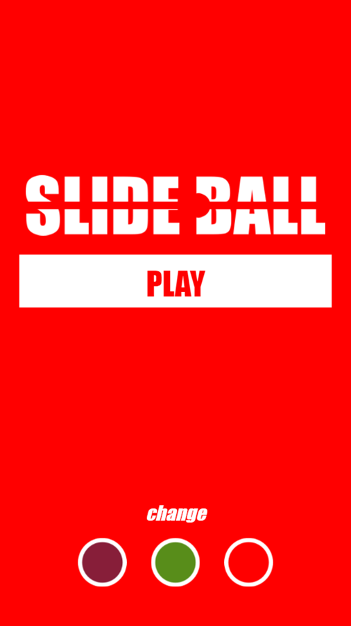 Slide Ball Game Welcome Screen Screenshot.