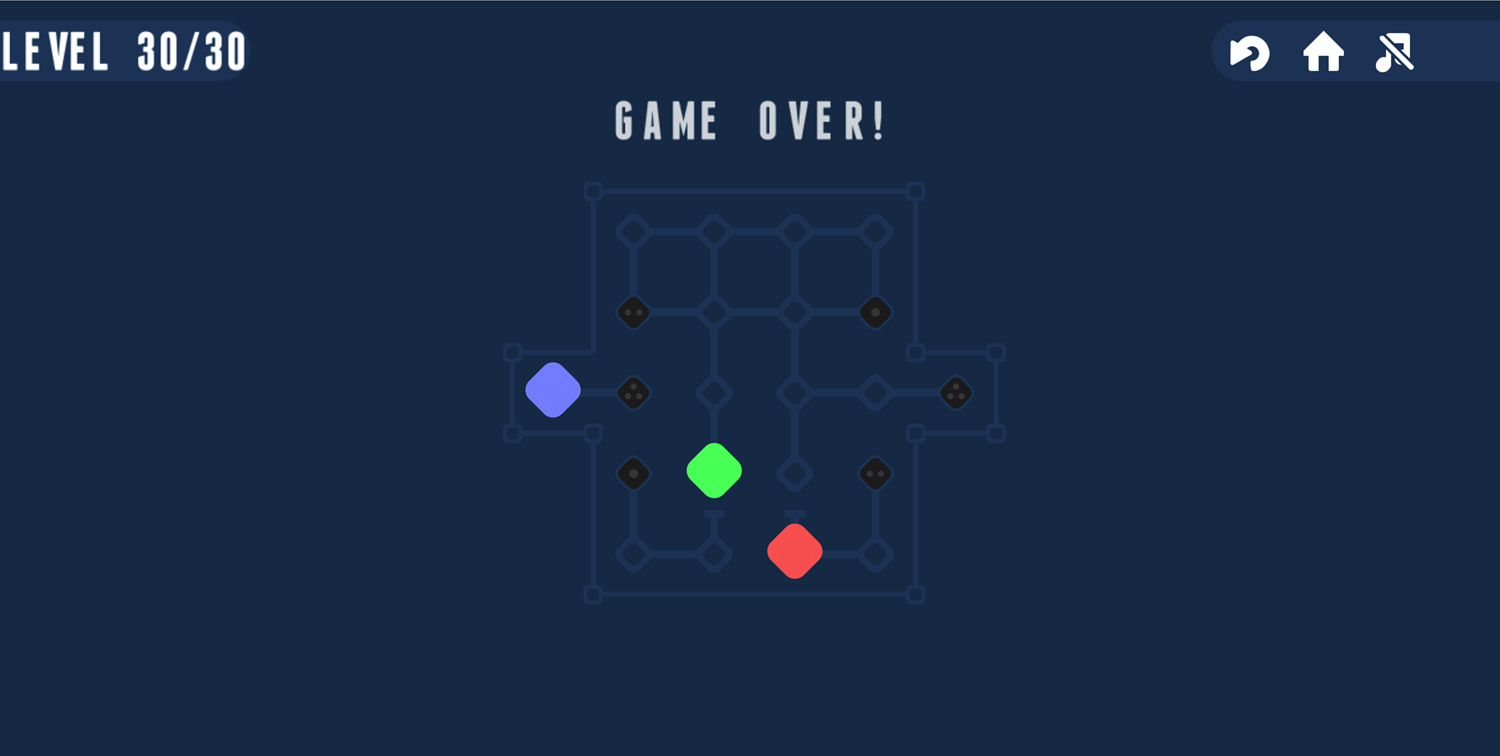 Slide Path Game Over Screen Screenshot.