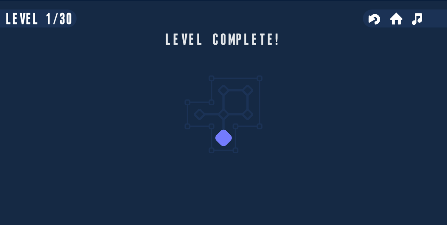 Slide Path Game Level Complete Screen Screenshot.