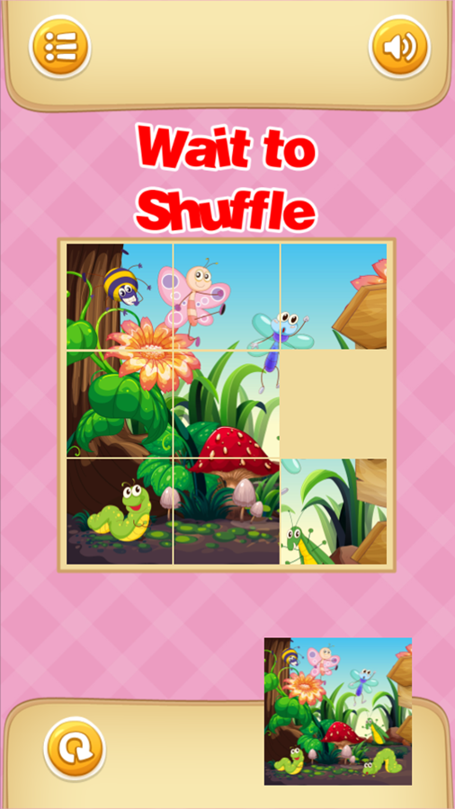 Slider Puzzle for Kids Game Shuffling Screenshot.