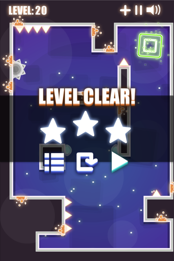 Sliding Escape Game Level Clear Screen Screenshot.