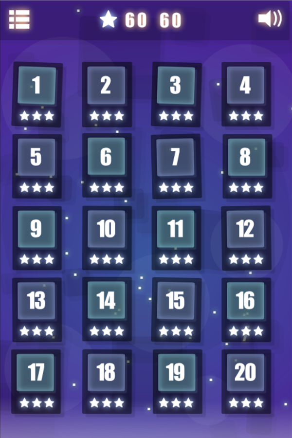 Sliding Escape Game Level Select Screen Screenshot.