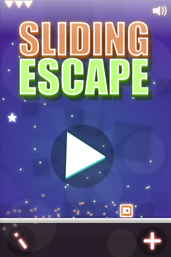 Sliding Escape Game Welcome Screen Screenshot.