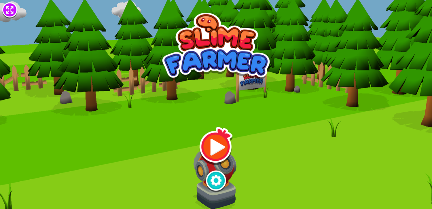 Slime Farmer Game Welcome Screen Screenshot.