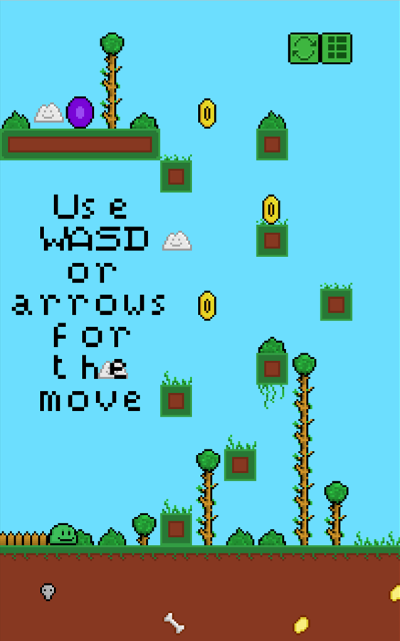 Slime Game Movement Instructions Screen Screenshot.