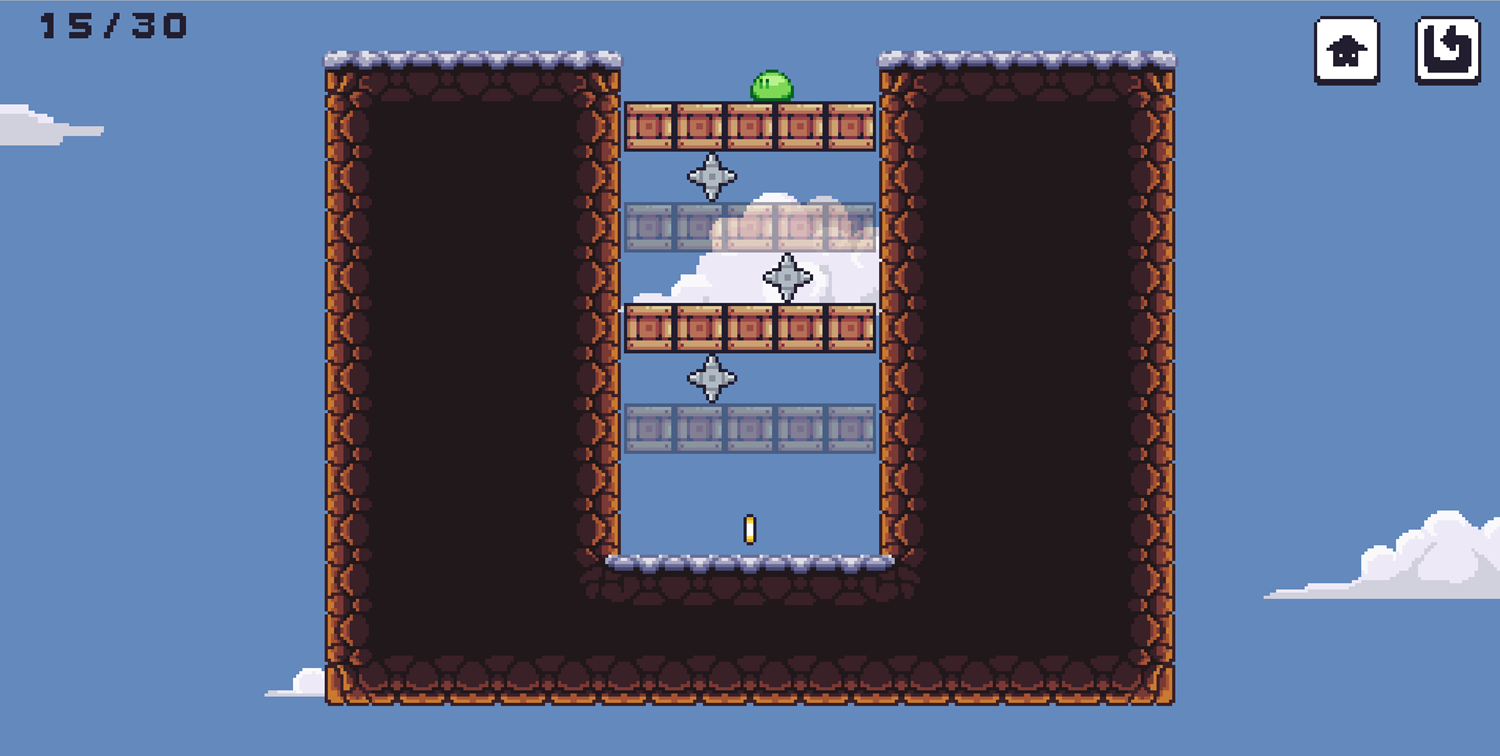 Slime Switch Game Flying Blades Screenshot.