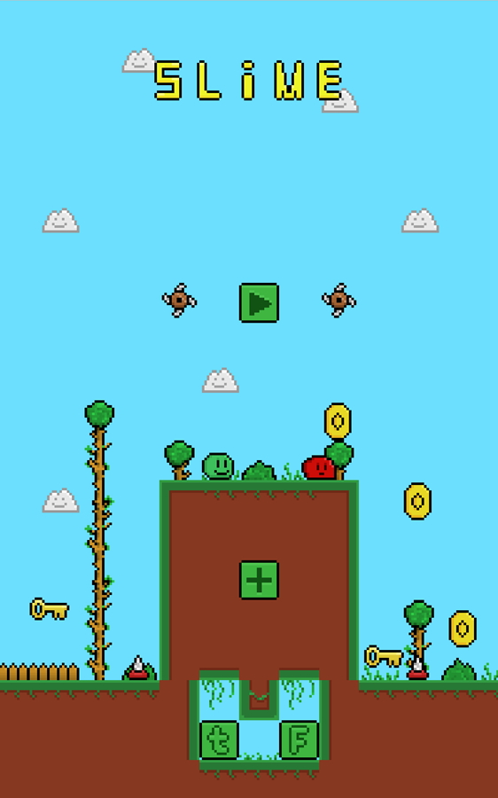 Slime Game Welcome Screen Screenshot.