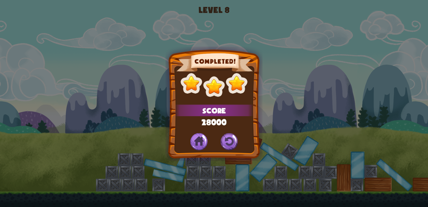 Slingshot Unicorn Game Final Level Beat Screenshot.