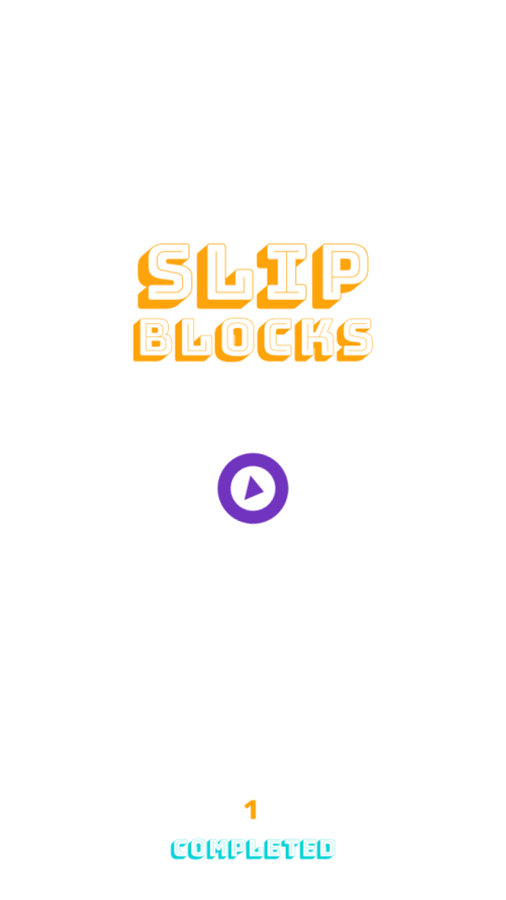 Slip Blocks Game Welcome Screen Screenshot.