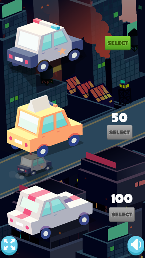 Slow Down Game Car Select Screenshot.