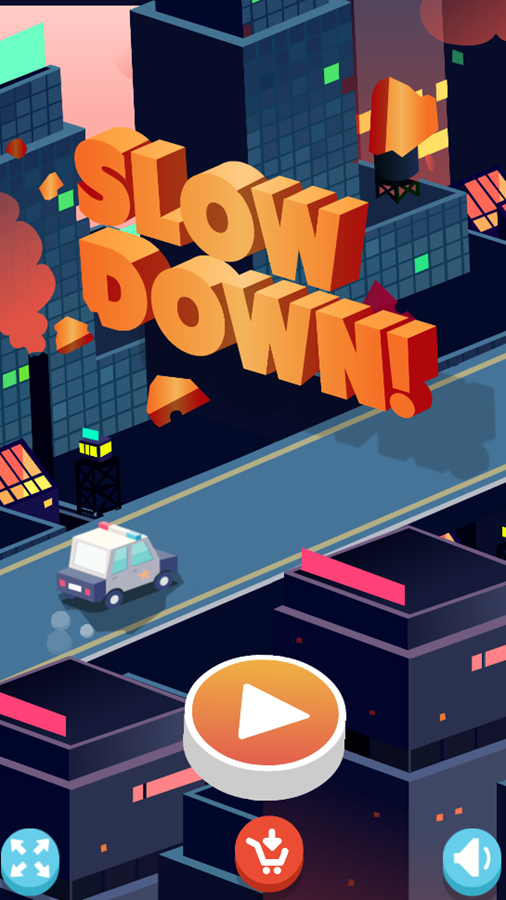 Slow Down Game Welcome Screen Screenshot.