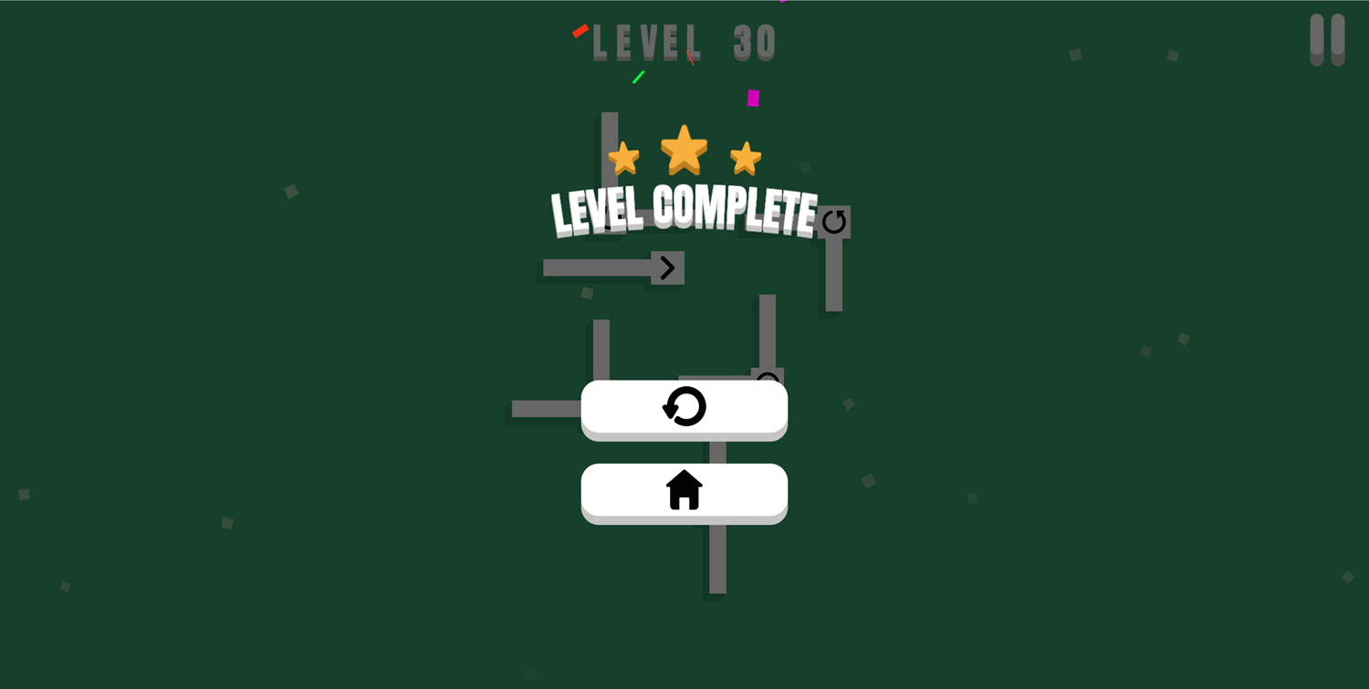 Smart Turn Game Level Complete Screen Screenshot.