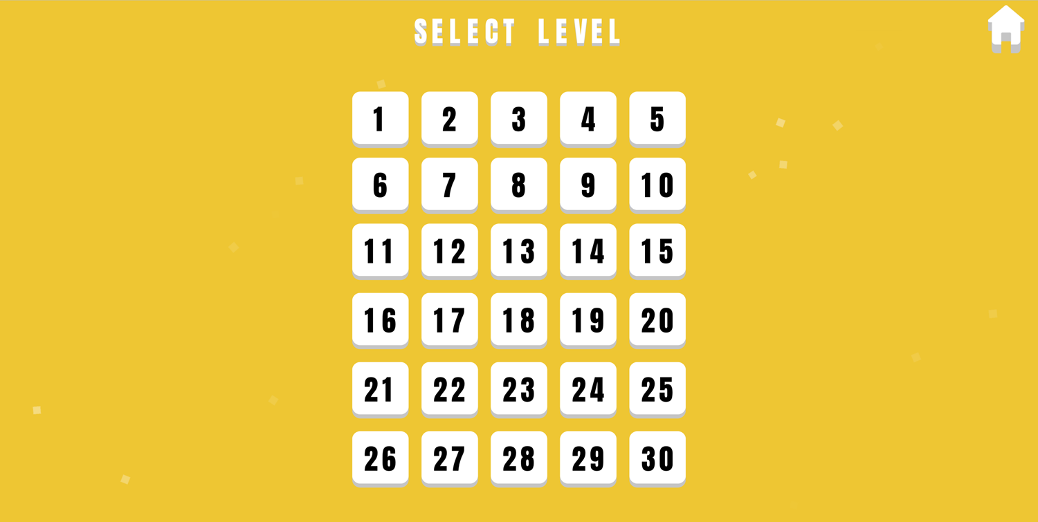 Smart Turn Game Level Select Screen Screenshot.