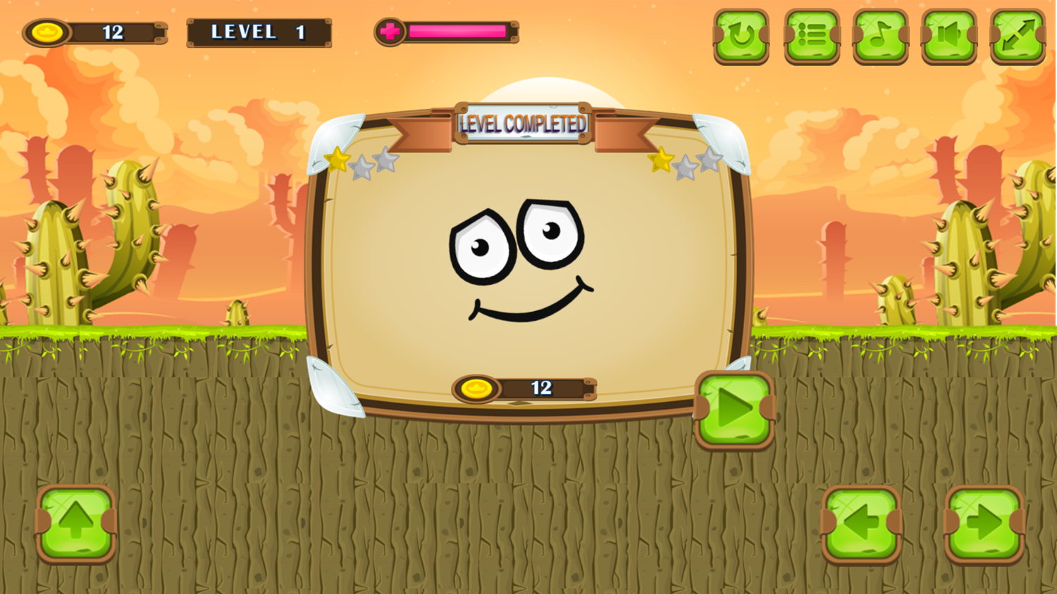 Smiley Ball Game Level Completed Screenshot.