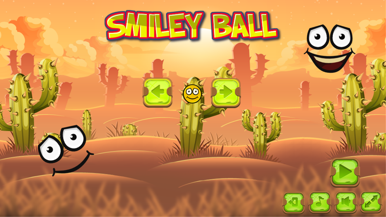 Smiley Ball Game Welcome Screen Screenshot.