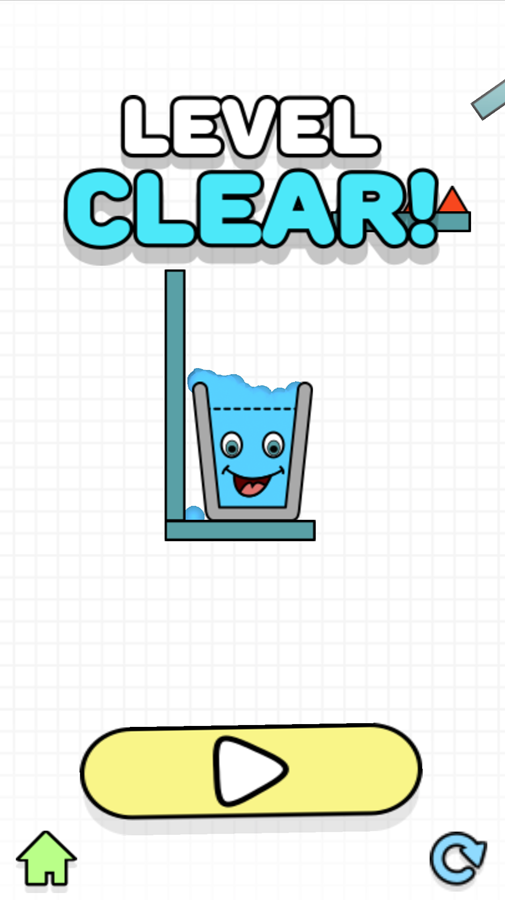 Smiling Glass Game Level Clear Screen Screenshot.