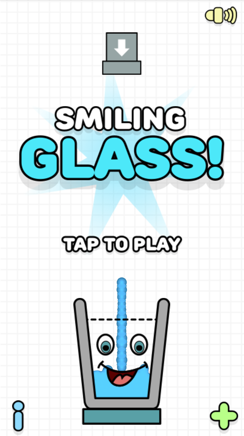 Smiling Glass Game Welcome Screen Screenshot.