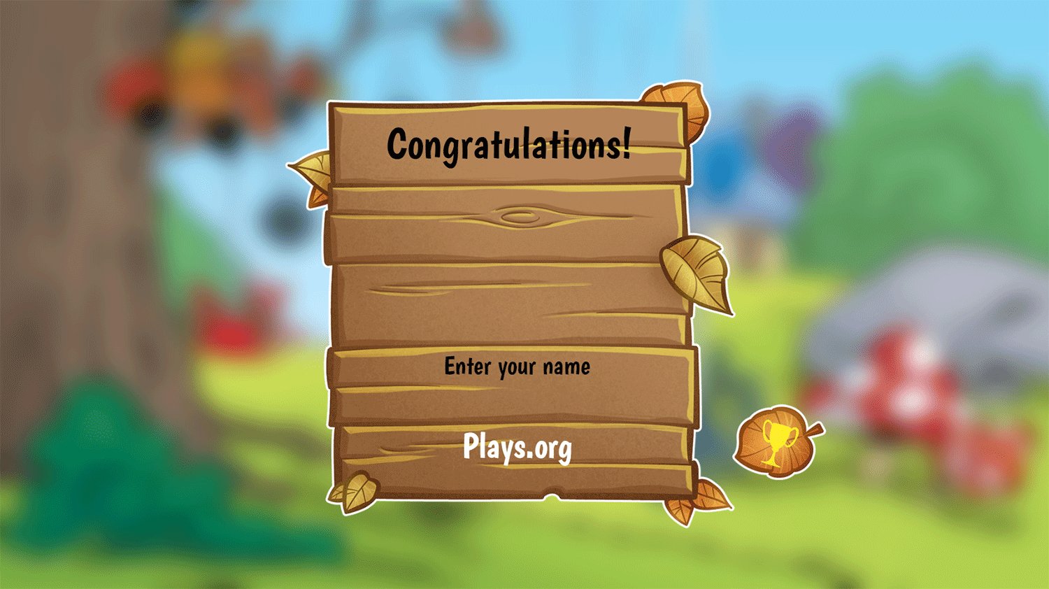 Smurfberries Drop Congratulations Screen Screenshot.