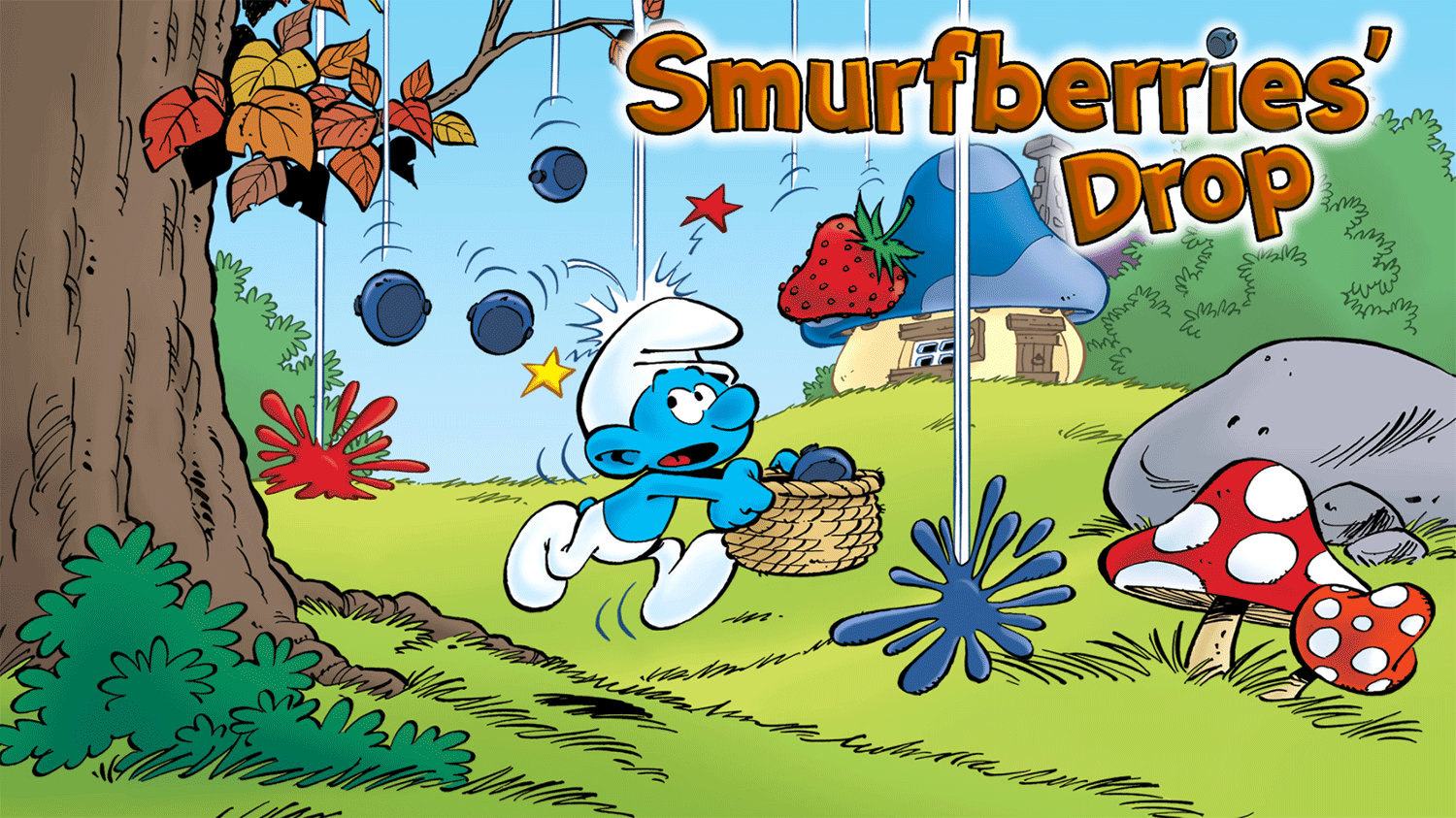 Smurfberries Drop Welcome Screen Screenshot.