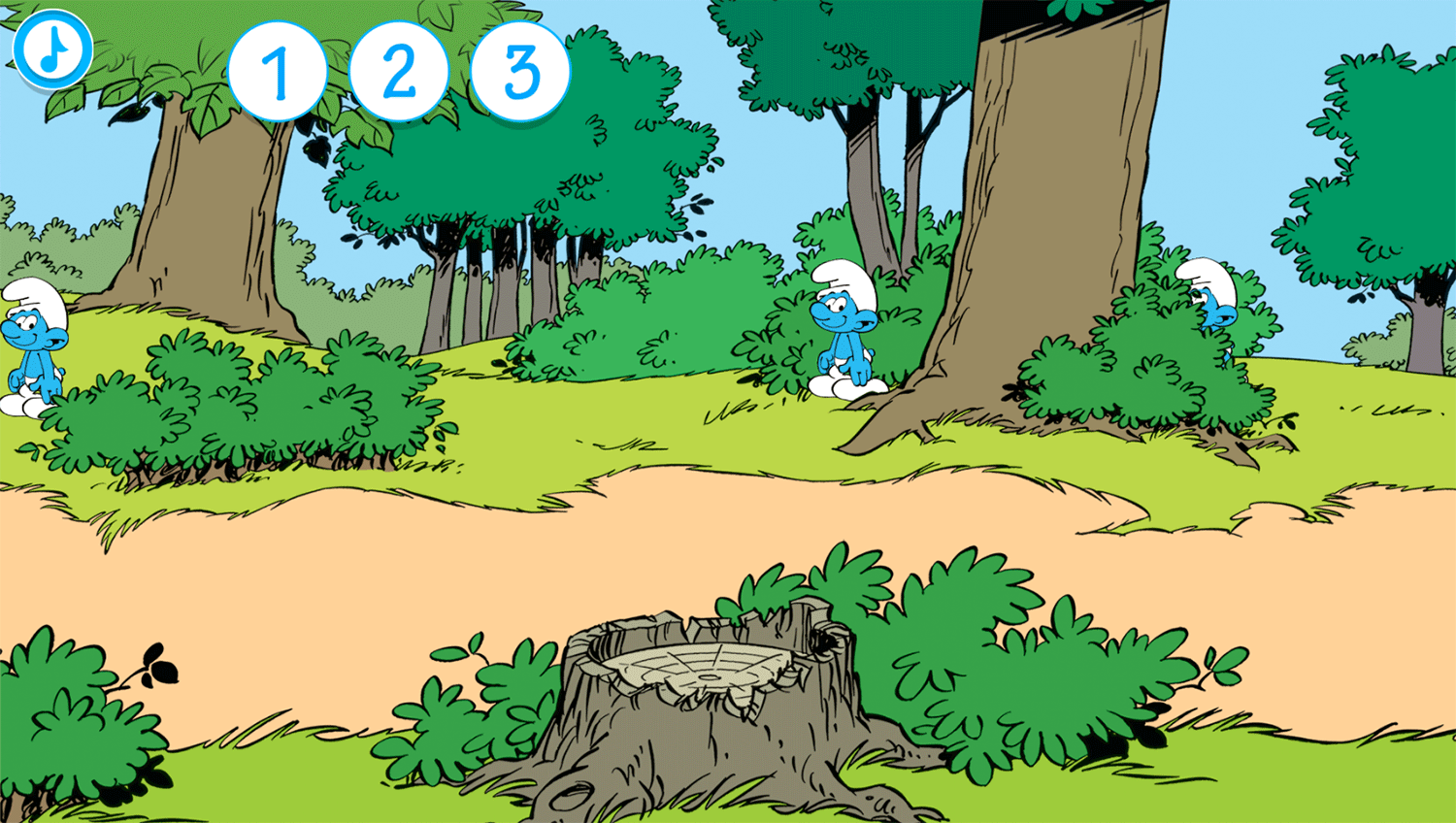 Smurfs Counting Game Screenshot.