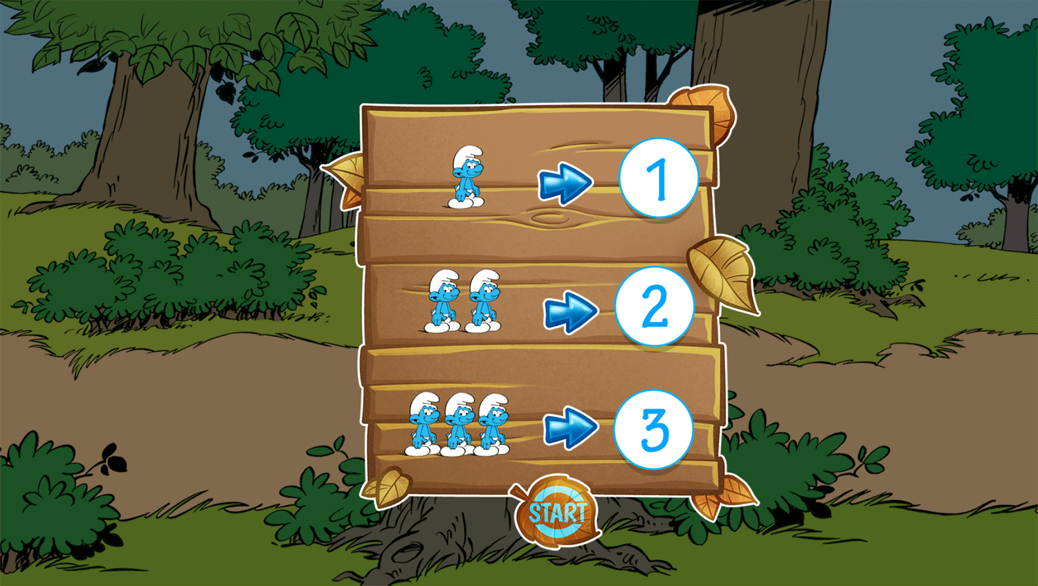 Smurfs Counting Instruction Screenshot.