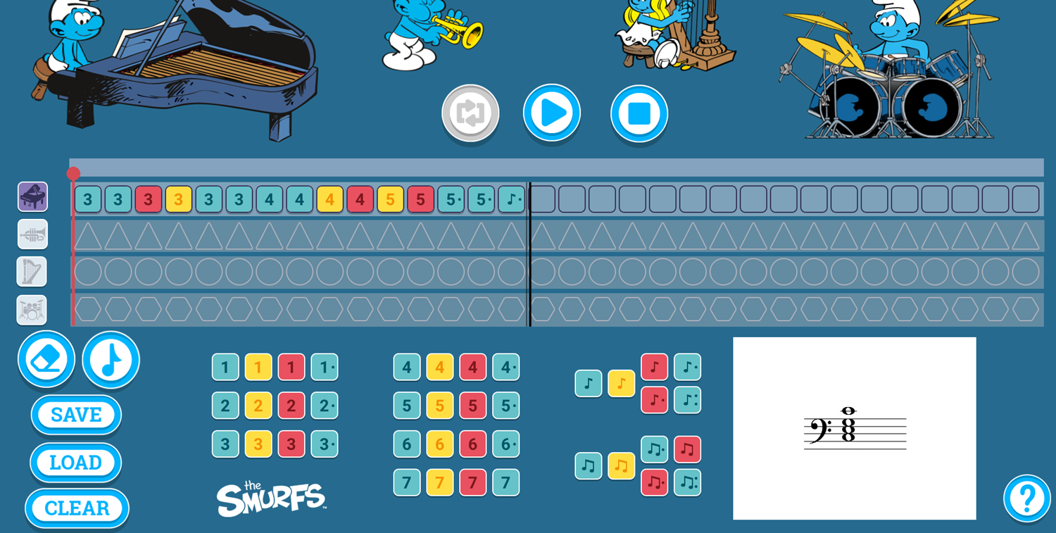 Smurfs Music Piano Arrangement Screenshot.