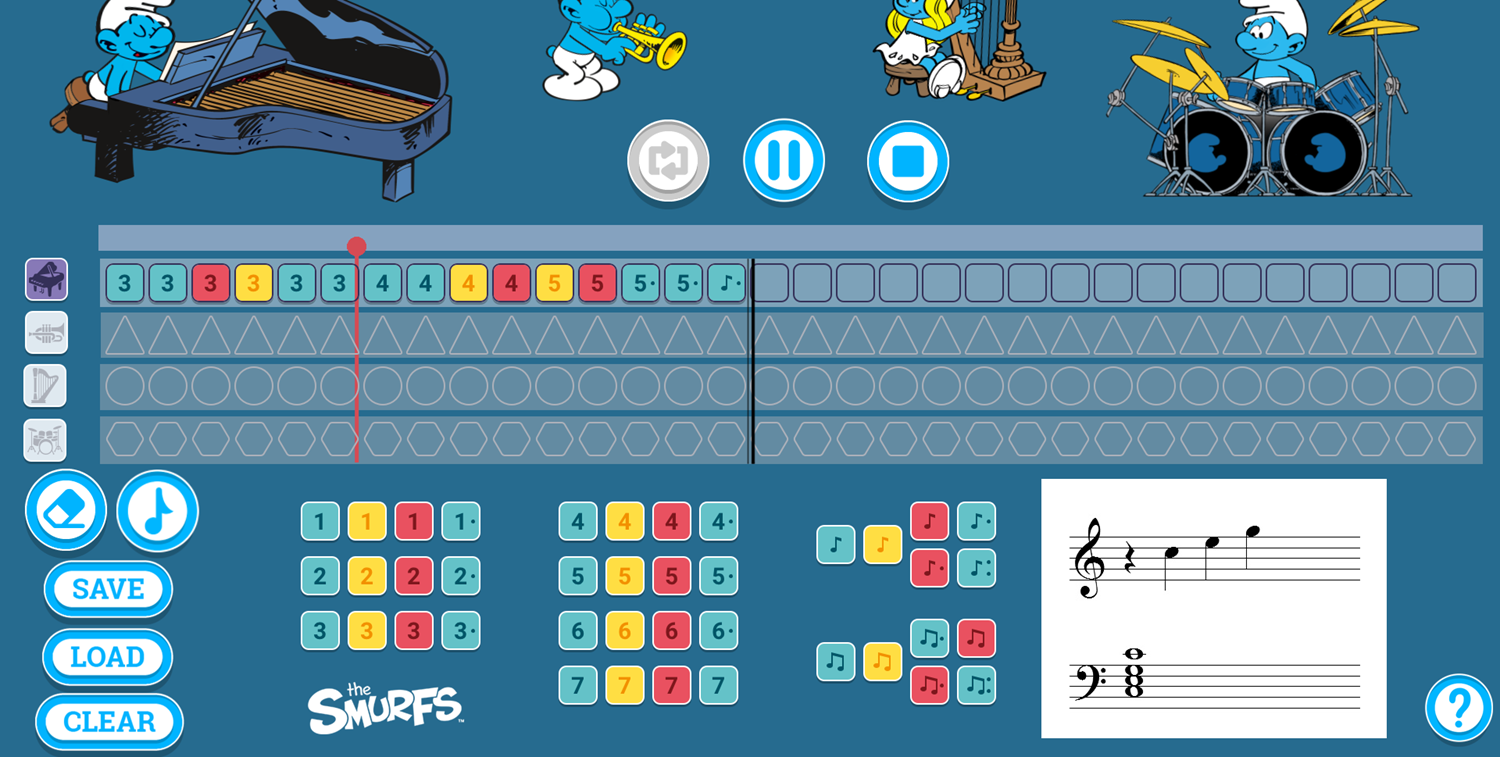 smurfs Music Piano Playing Track Screenshot.