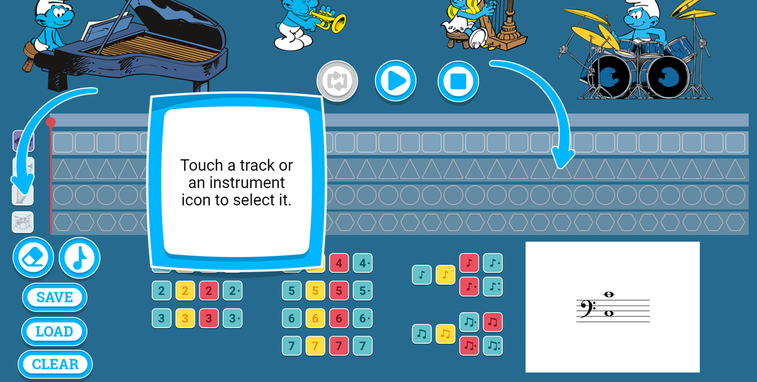 Smurfs Music Touch a Track to Select Screenshot.