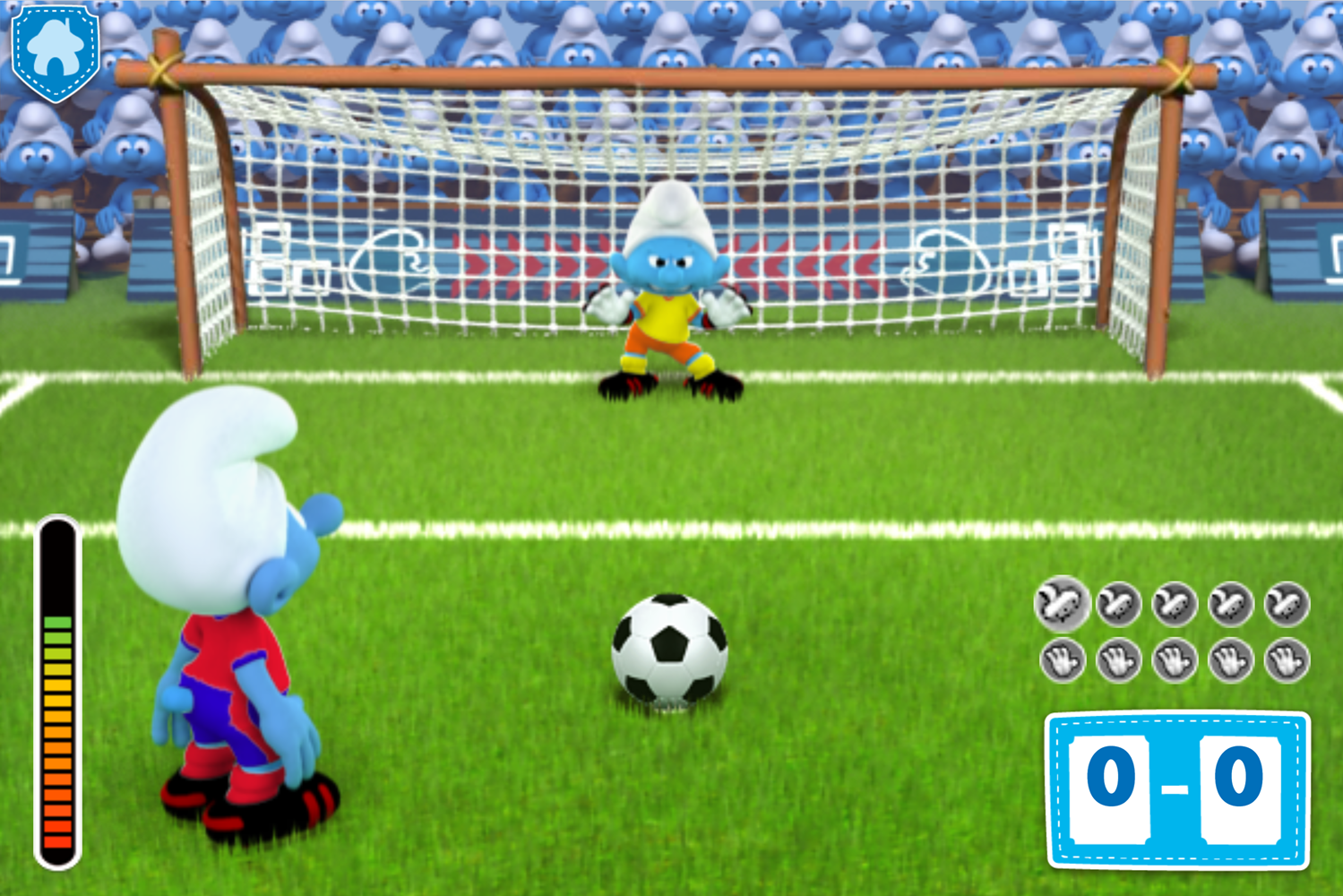 Smurfs Penalty Shootout Kicking Screenshots.