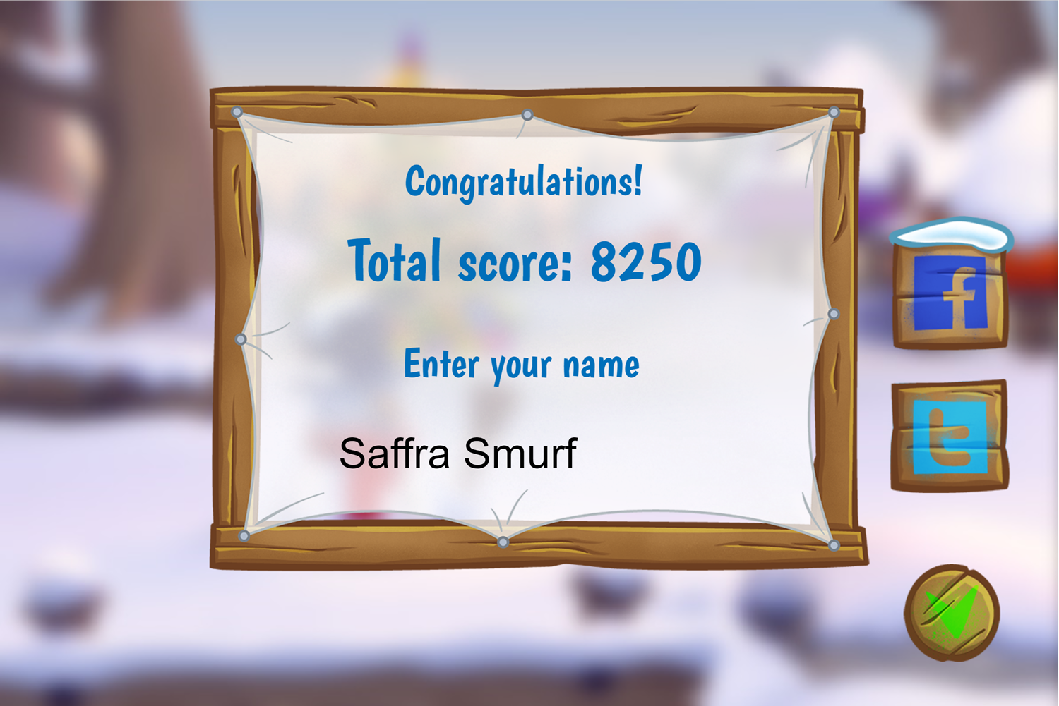 Smurfs Snowballs Game Beat Screenshots.