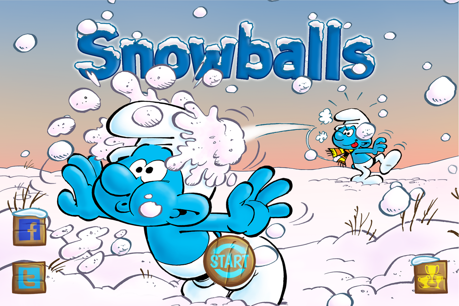 Smurfs Snowballs Welcome Screen Screenshots.