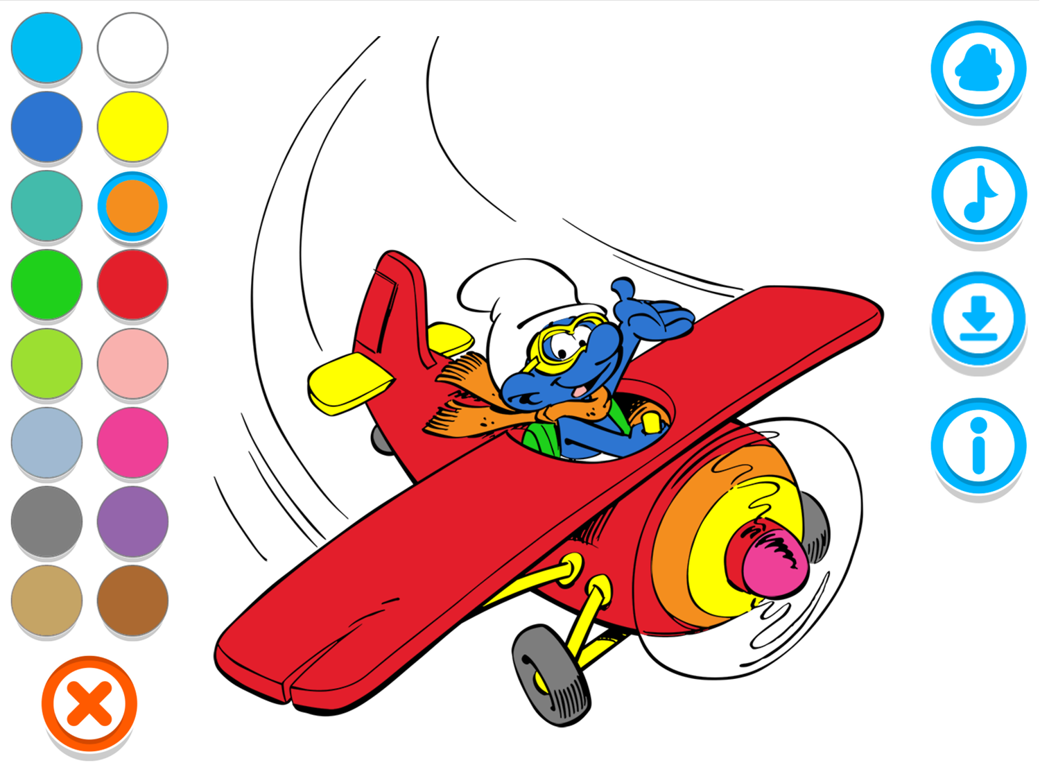 Smurfy Coloring Game Screenshot.