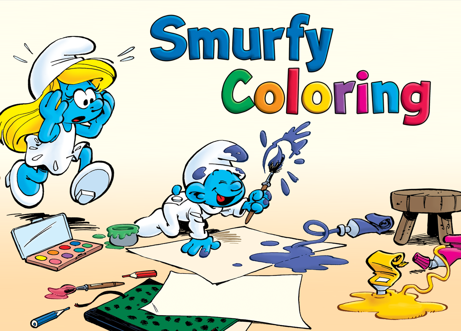 Smurfy Coloring Welcome Screen Screenshots.