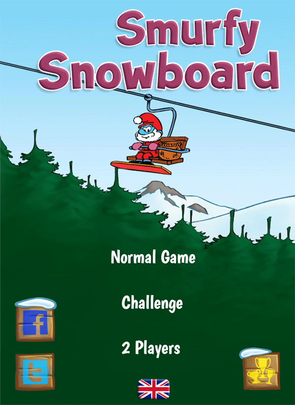 Smurfy Snowboard Game Mode Screenshot.