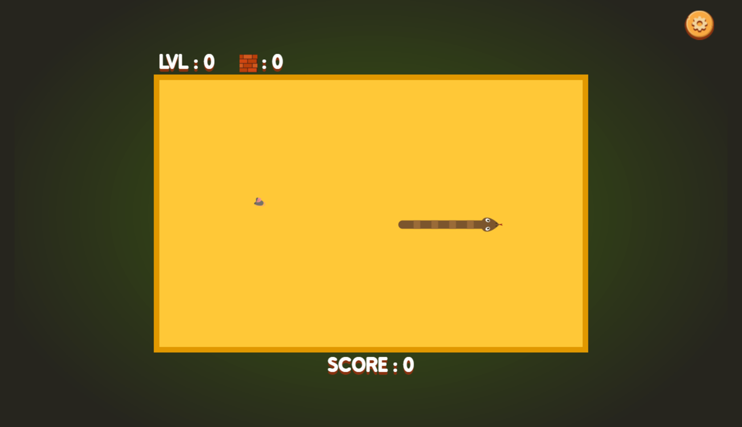 Snake Game Start Screenshot.
