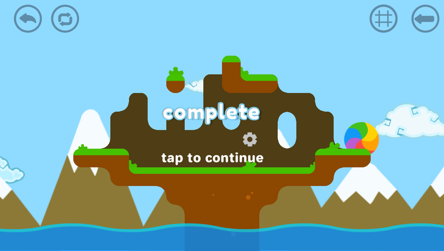 SnakeFalls Game Level Complete Screenshot.