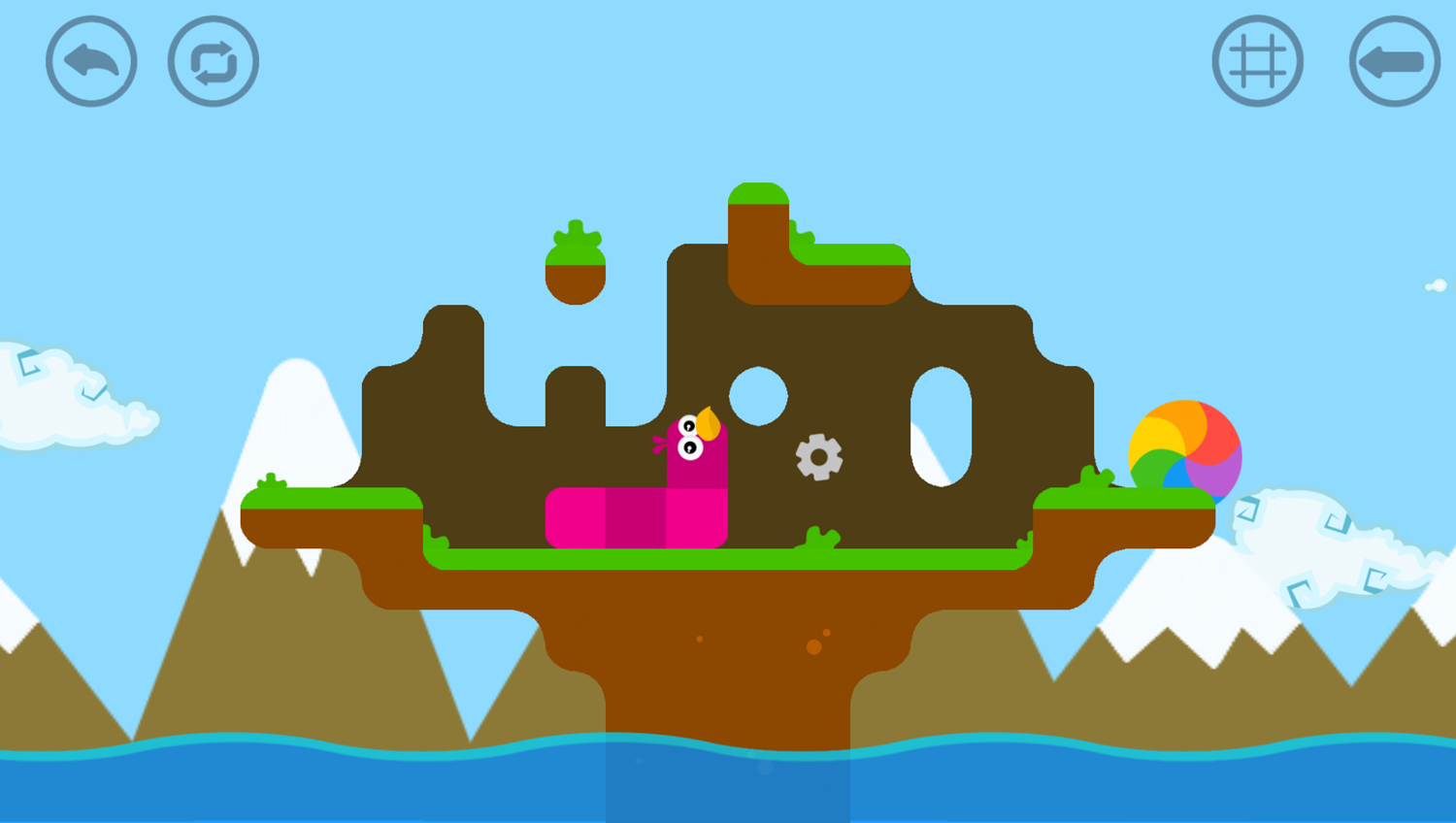 SnakeFalls Game Level Play Screenshot.