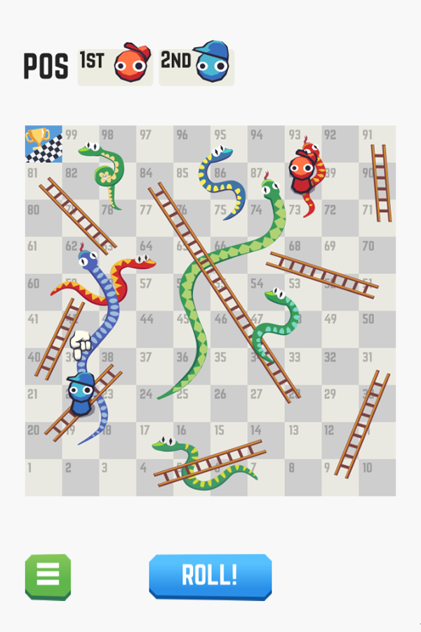 Snakes and Ladders Game Screenshot.