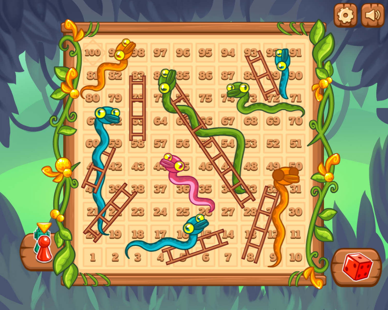 Snakes & Ladders Game Start Screenshot.