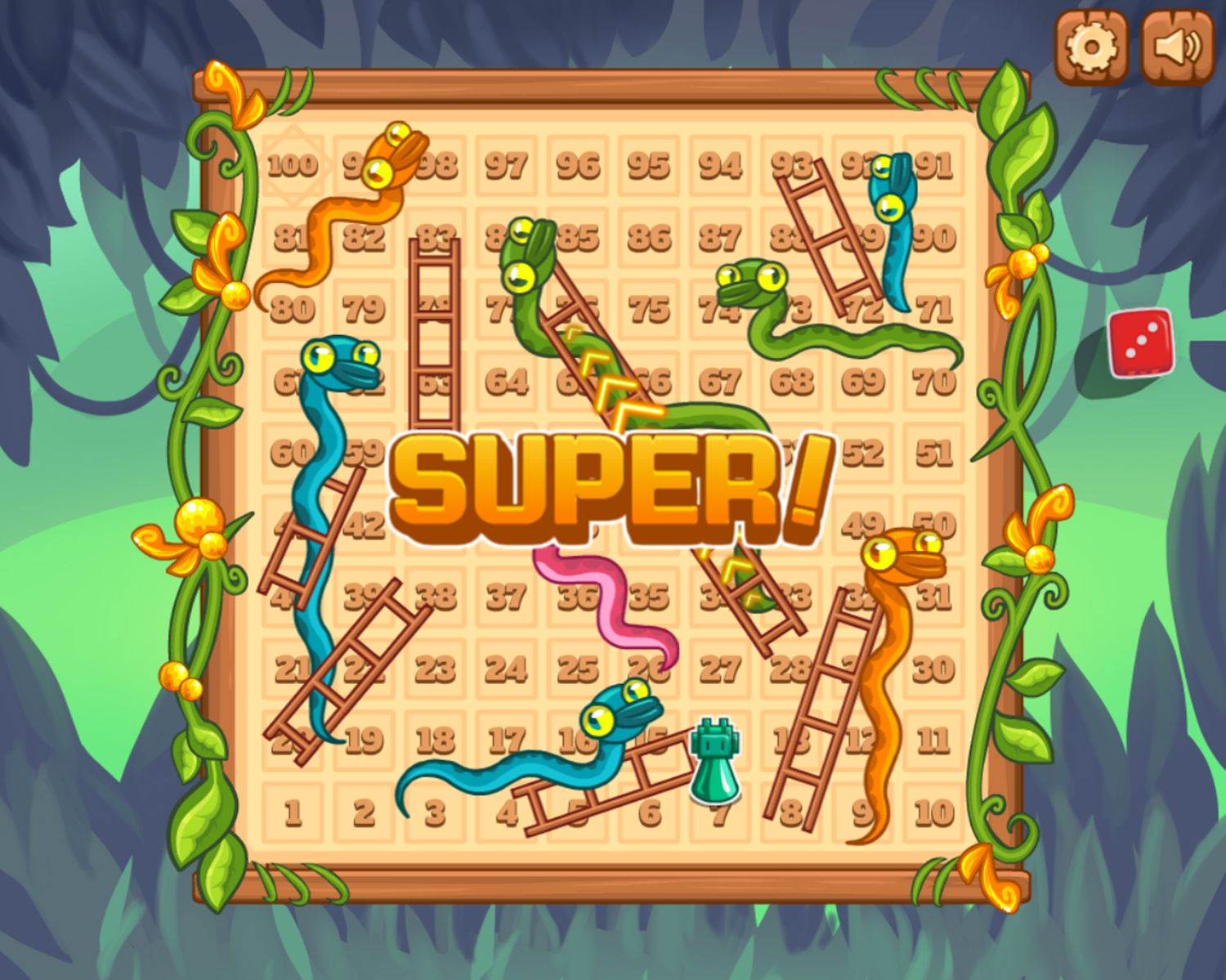 Snakes & Ladders Game Ladder Bonus Screenshot.